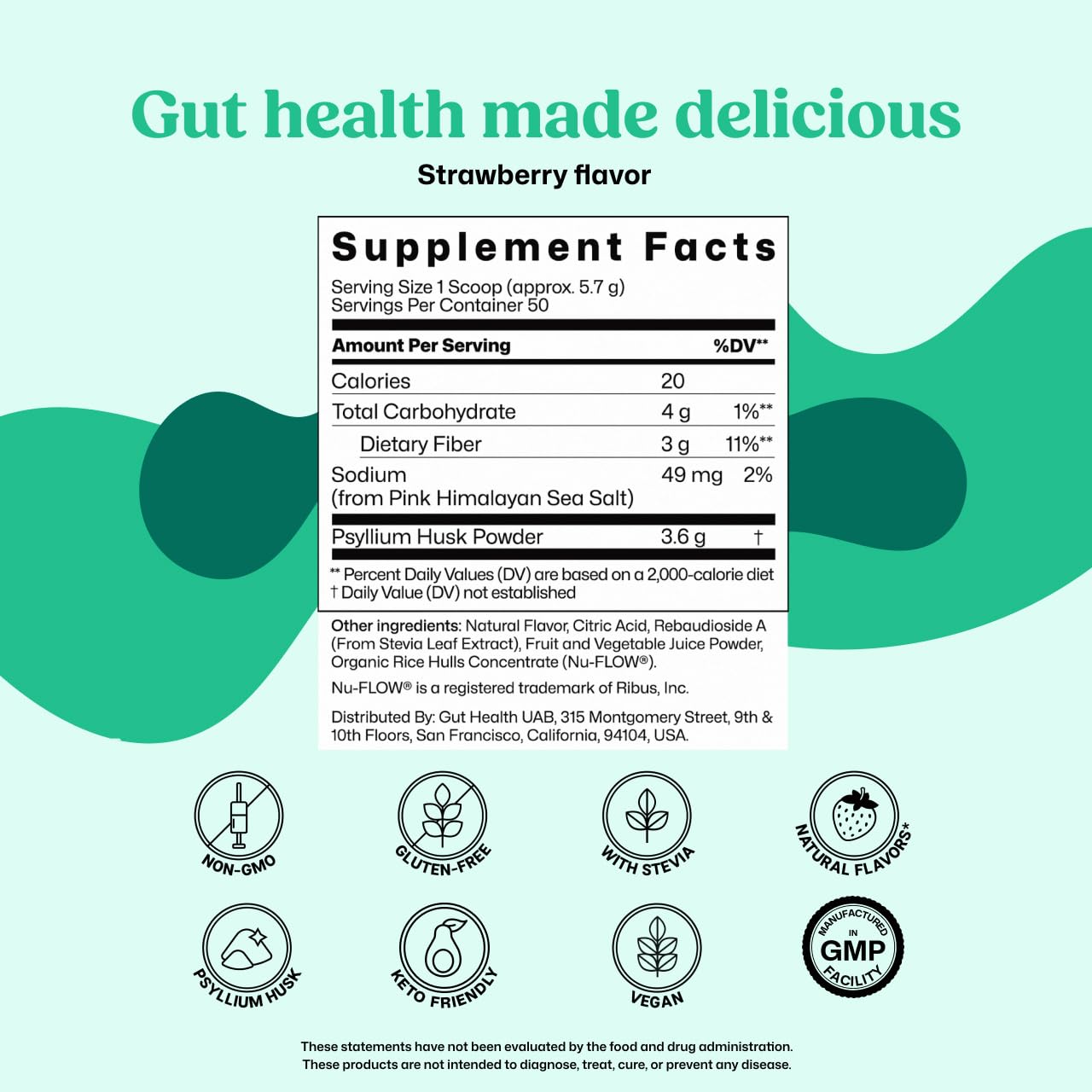 ColonBroom Psyllium Husk Powder - Colon Cleanse for Bloating Relief & Gut Health - Fiber Powder Drink - Easy to Mix - Vegan, Gluten Free, Non-GMO - Strawberry (50 Servings) ColonBroomBuy Supplements Australia