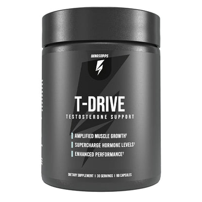 InnoSupps T-Drive Testosterone Booster Enhance Performance Amplify Muscle Growth, Increase Libido & Energy Levels w/KSM-66 Ashwagandha, Magnesium, Vitamin D, Niacin Boron, Fenugreek, 90 Caps, 30 Days InnoSuppsBuy Supplements Australia