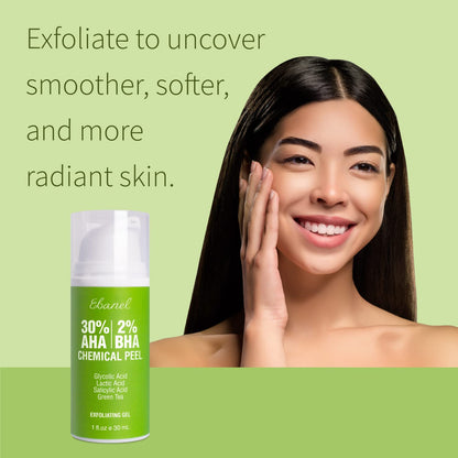 Ebanel Bundle of Hyaluronic Acid Serum and 30% AHA 2% BHA Chemical Peel Exfoliant Gel Ebanel buy supplements Au
