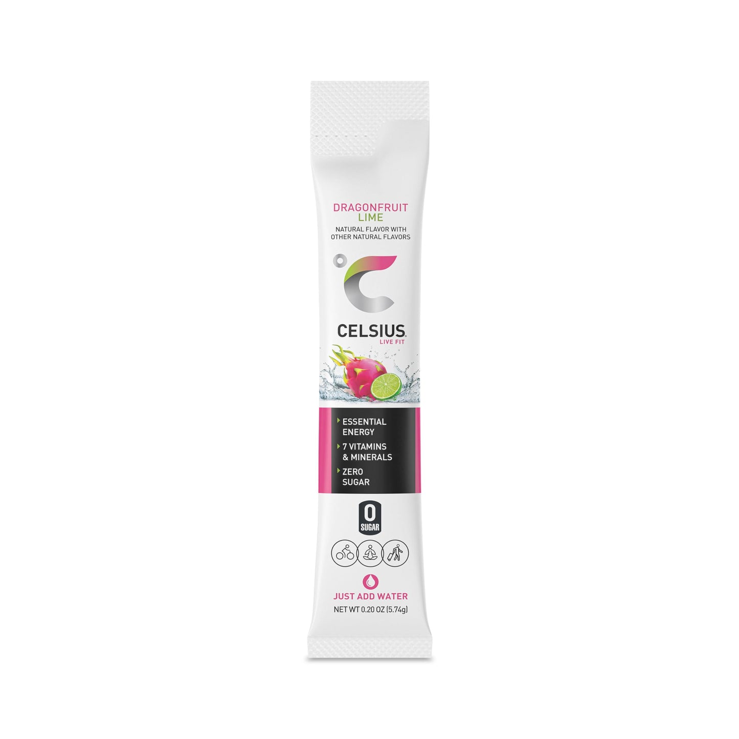 CELSIUS Dragonfruit Lime On-the-Go Powder Stick Packs, Zero Sugar 14 Count(Pack of 1) CELSIUSBuy Supplements Australia