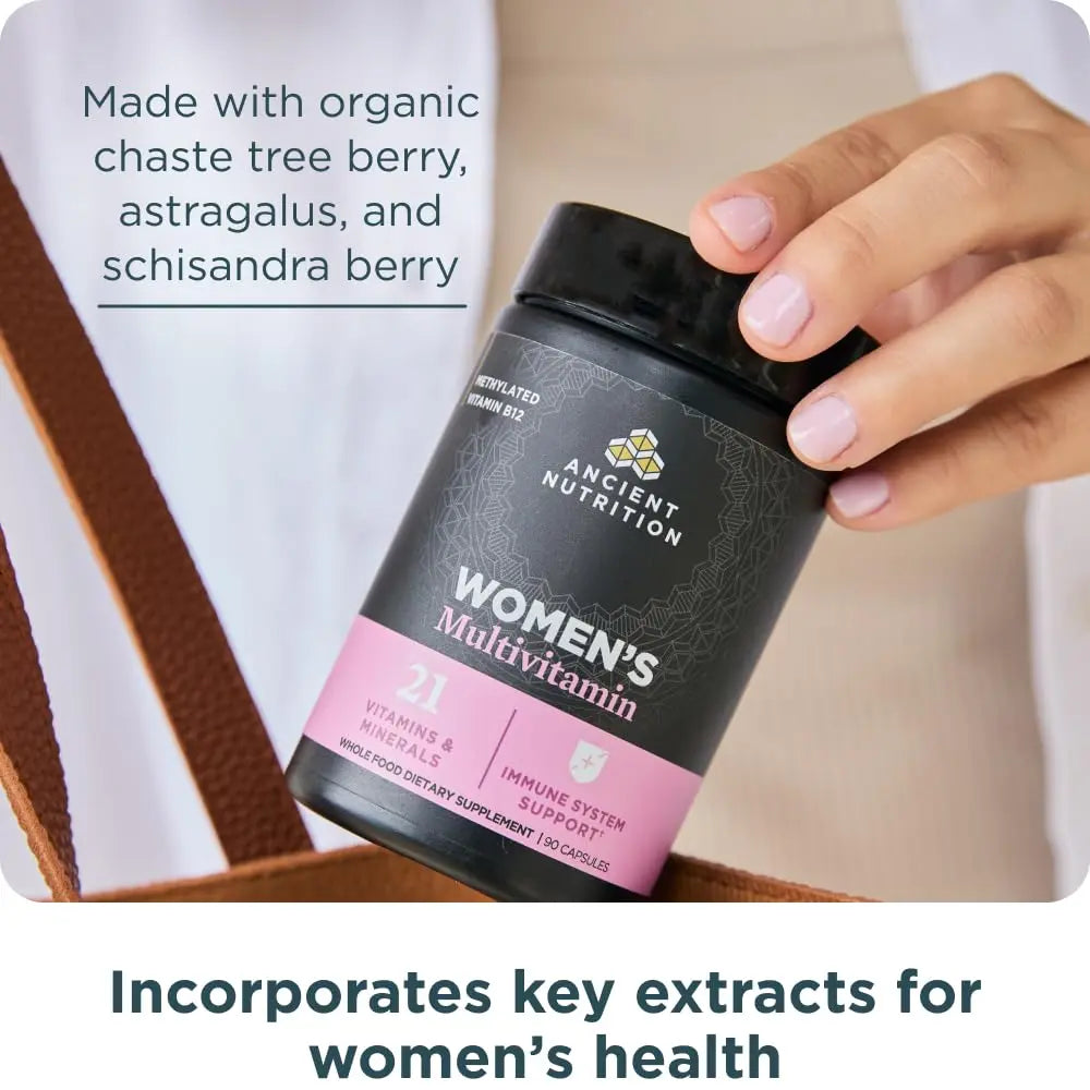 Ancient Nutrition Multivitamin for Women, Multi Women's, Methylated Vitamin D, C, B12, Zinc, Magnesium Ancient NutritionBuy Supplements Australia