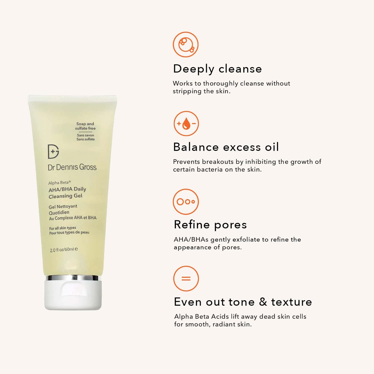 Dr Dennis Gross Alpha Beta® AHA/BHA Daily Cleansing Gel, for Skin That is Dull, Congested and Uneven Tone & Texture (2 Fl Oz) Dr Dennis Gross buy supplements Au