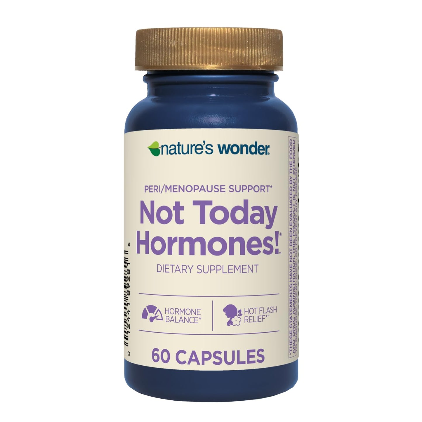 Nature's Wonder Not Today Hormones Perimenopause and Menopause Support Supplement for Women with Estro-G100, Supports Hot Flashes and Night Sweats 60 Vegetarian Capsules, 60 Day Supply Nature's WonderBuy Supplements Australia