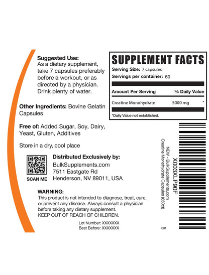 BULKSUPPLEMENTS.COM Creatine Monohydrate Capsules - Micronized Creatine Monohyd BULKSUPPLEMENTS.COMBuy Supplements Australia
