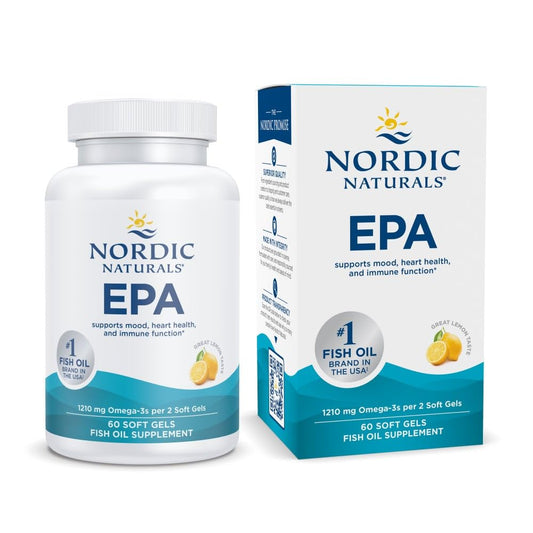 Nordic Naturals EPA, Lemon - 60 Soft Gels - 1210 mg Omega-3 - High-Intensity EPA Formula for Positive Mood, Heart Health & Healthy Immunity - 30 Servings Nordic NaturalsBuy Supplements Australia