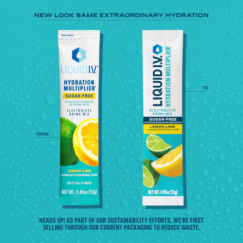 Liquid I.V.® Hydration Multiplier Sugar-Free - Lemon Lime | Electrolyte Powder Drink Mix | 1 Pack(14 Servings) Liquid I.V.Buy Supplements Australia