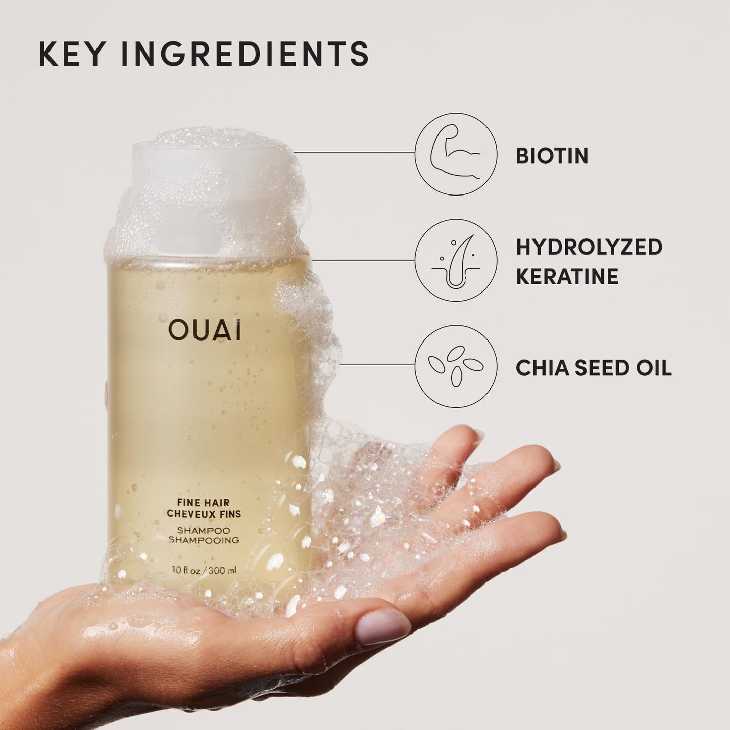 OUAI Fine Hair Shampoo Refill - Volumizing Shampoo for Fine Strands - Made with Biotin, Keratin & Chia Seed Oil - Strengthens, Nourishes & Thickens - Color-Safe & Sulfate Free Hair Care (32 Fl oz) OUAIBuy Supplements Australia