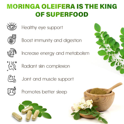 Moringa Capsules| Moringa Oleifera |10,000mg| 150 Capsules| 100% Pure| Non-GMO FitVitalityBuy Supplements Australia