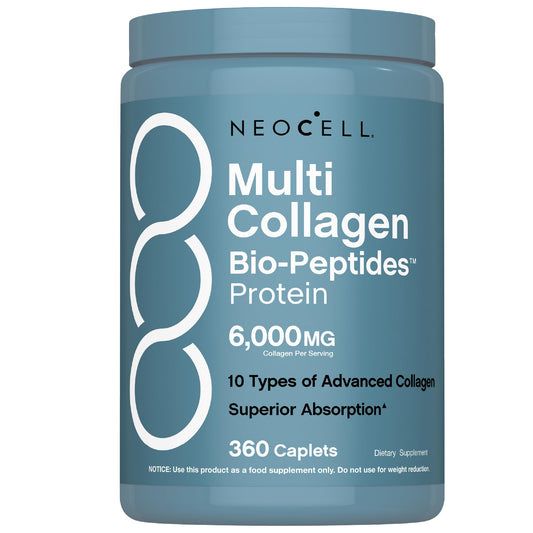 NeoCell Multi Collagen Peptides Pills | 360 Caplets | Superior Absorption | Types I, II, III IV, VIII, X, XII, XXII | for Women and Men