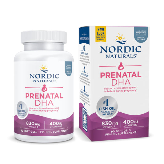 Nordic Naturals Prenatal DHA, Unflavored - 830 mg Omega-3 + 400 IU Vitamin D3 - 90 Soft Gels - Supports Brain Development in Babies During Pregnancy & Lactation - Non-GMO - 45 Servings Nordic NaturalsBuy Supplements Australia