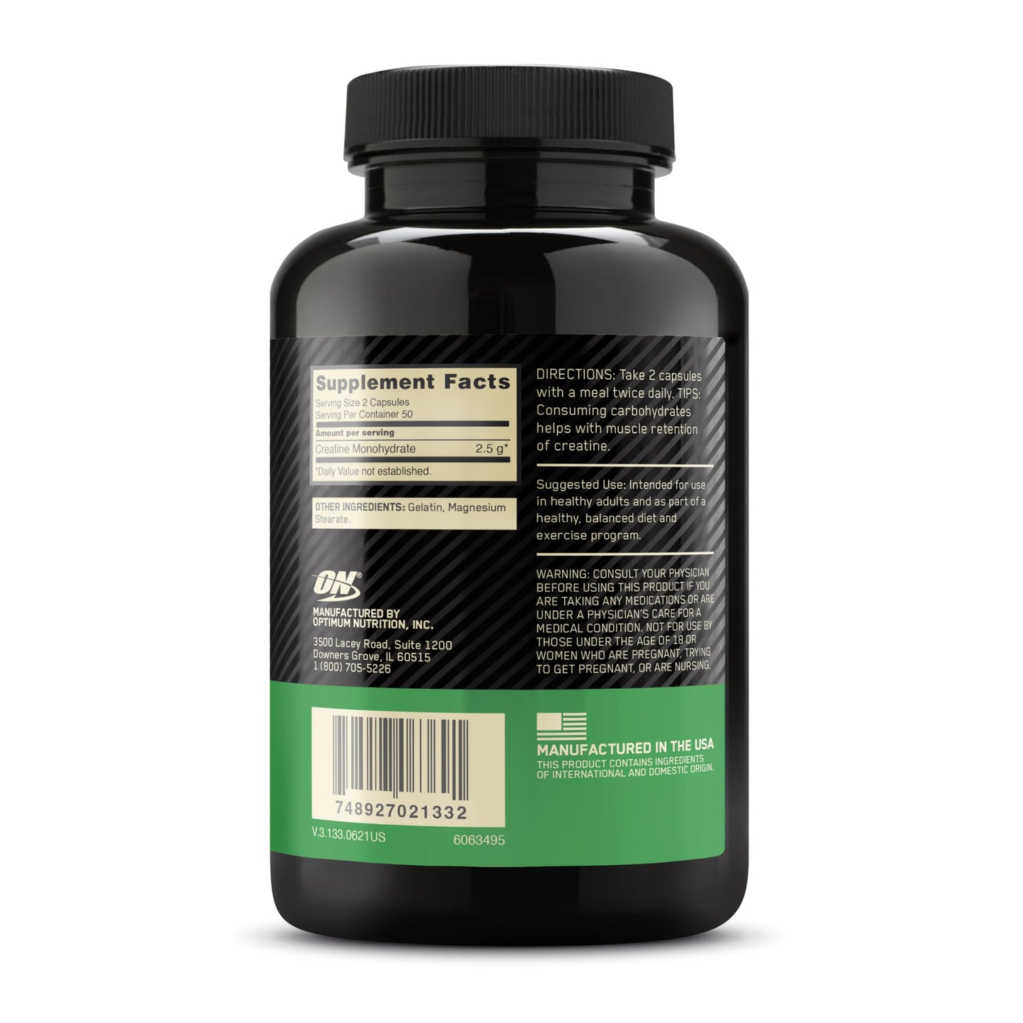 Optimum Nutrition Micronized Creatine Monohydrate Capsules, Keto Friendly, 2500mg, 100 Capsules Optimum NutritionBuy Supplements Australia