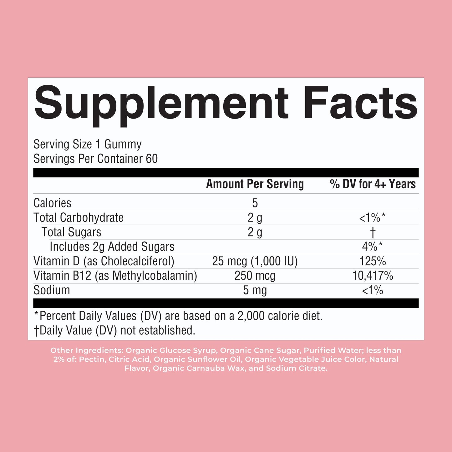 MARYRUTH'S Organic Vitamin D3 + B12 Gummies for Ages 4+ | Bone Health | Immune Support | Energy Metabolism | Cognitive Function | Vegan | Non-GMO