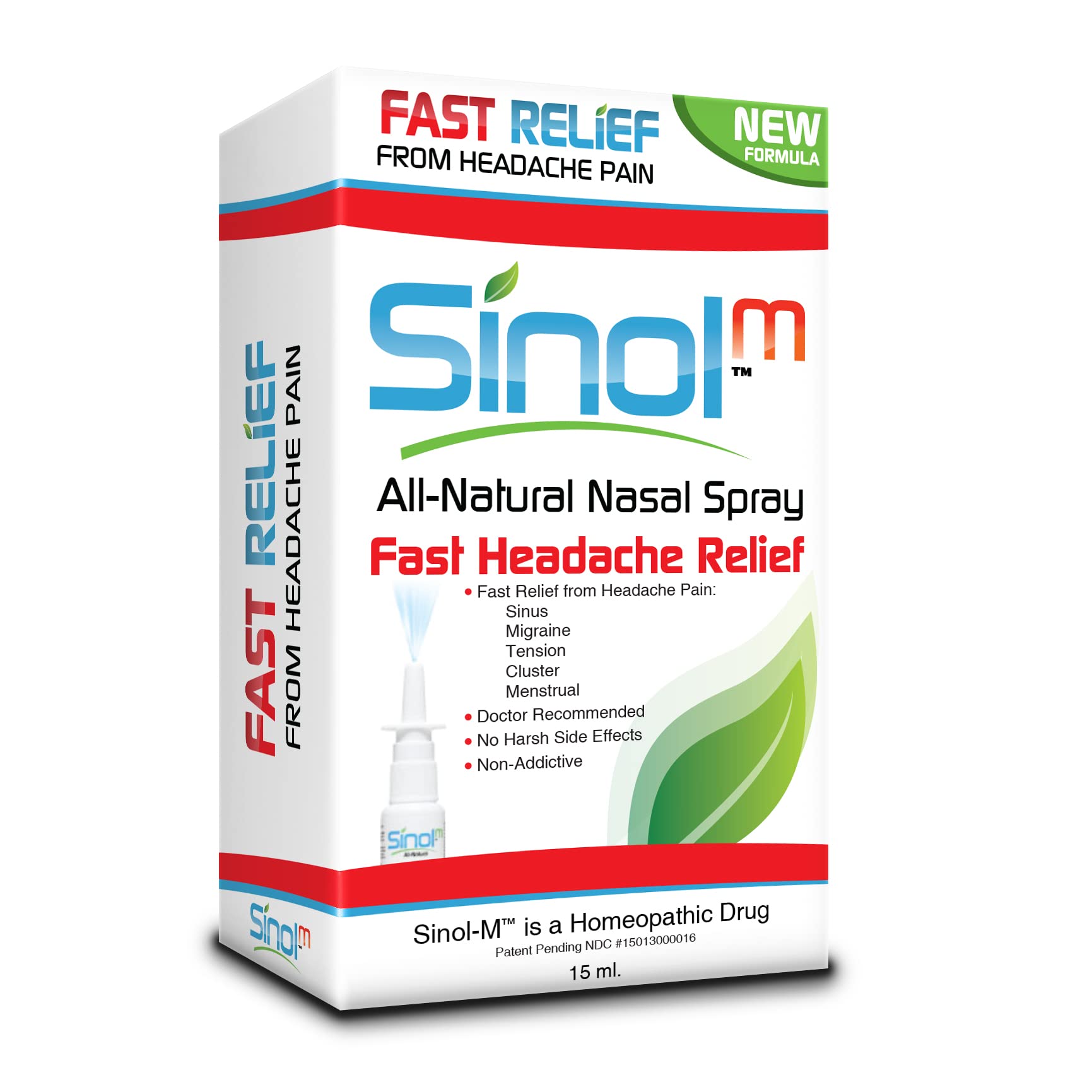Sinol Headache Relief Spray, Over-The-Counter Medication Nose Spray for Migraine Cluster Tension, Sinus Relief & Nasal Decongestants, 15 ml SinolBuy Supplements Australia