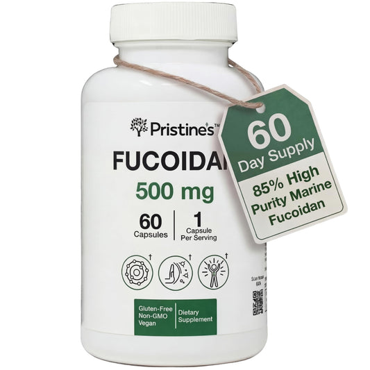 PRISTINE'S Fucoidan 500MG Immunity Supplement Capsules - 60 Day Supply - Brown Seaweed Extract - Potent Herbal Antioxidant Lung Health & Skin Health Support PRISTINE'SBuy Supplements Australia