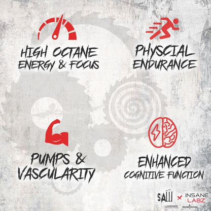 Insane Labz Saw® Bloodbath, Non-Stim Pump Pre Workout Powder with Nitrosigine­®, OxyGold­™, Agmatine Sulfate, L-Citrulline and Betainne Anhydrous, 40 Srvgs (Grape)