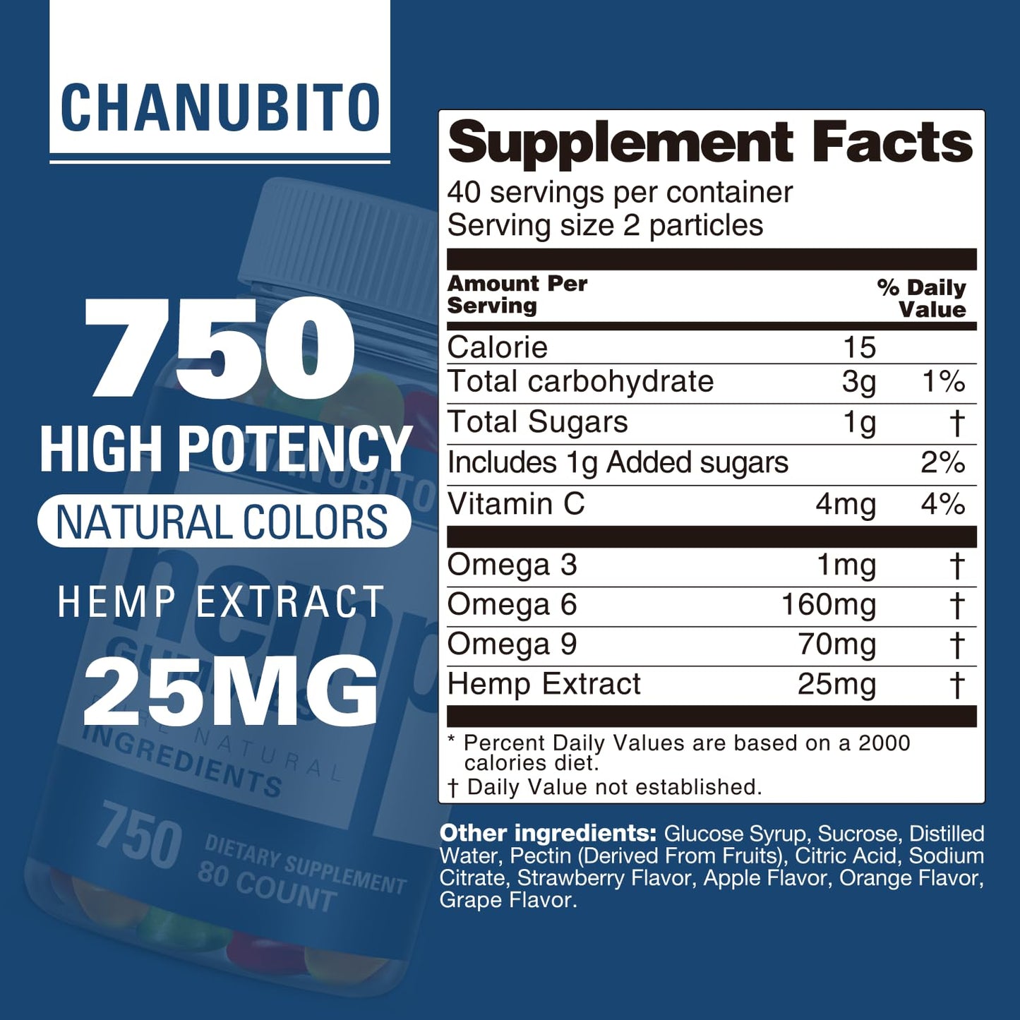 Hemp Gummies Organic High Potency Hemp Supplement - Pain, Sleep, Stress CHANUBITOBuy Supplements Australia