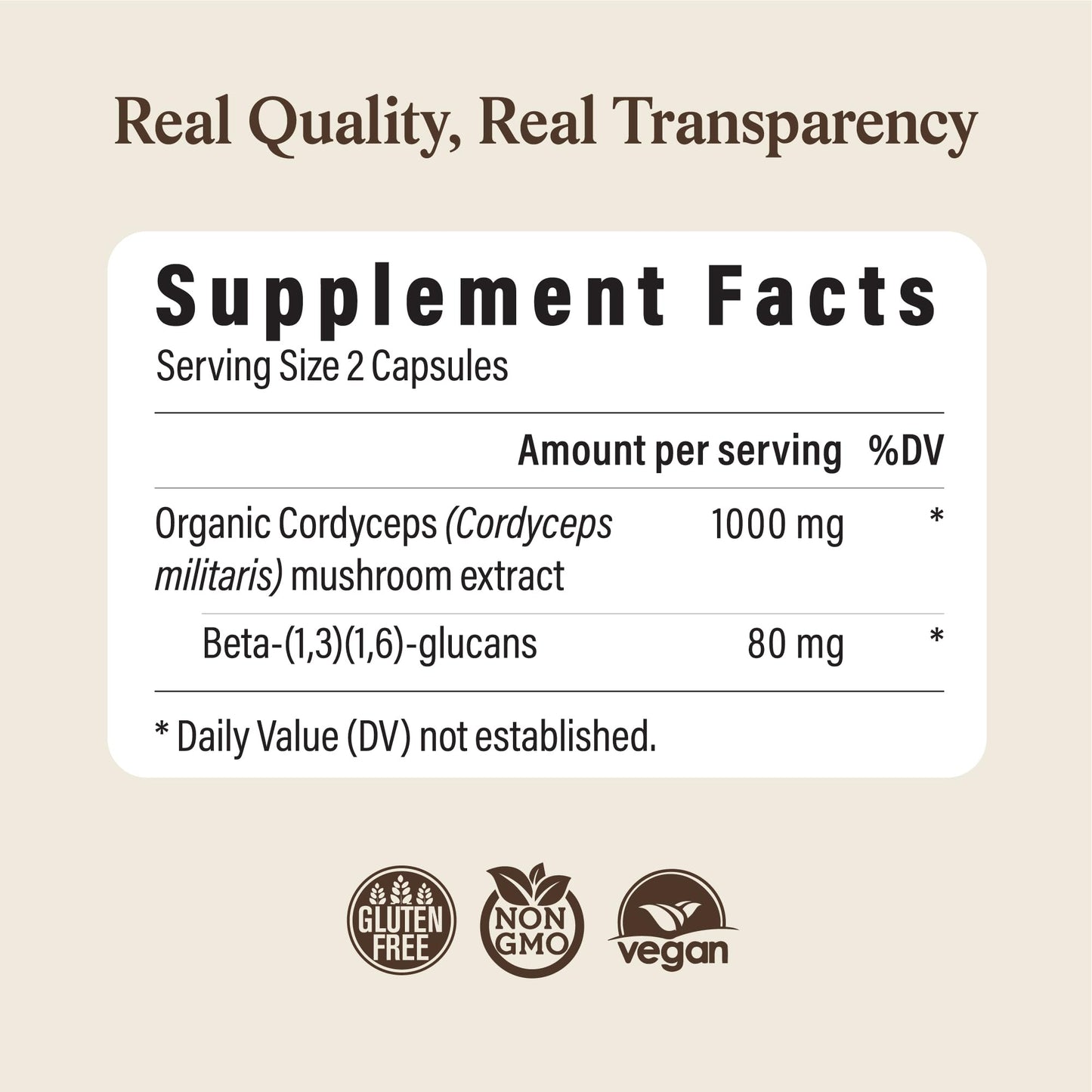 Real Mushrooms Capsules Supplements - Organic Cordyceps Mushroom Powder in Capsules - Energy and Performance Mushrooms with Verified Beta Glucans - Vegan, Non-GMO, 300 Capsules Real Mushrooms buy supplements Au