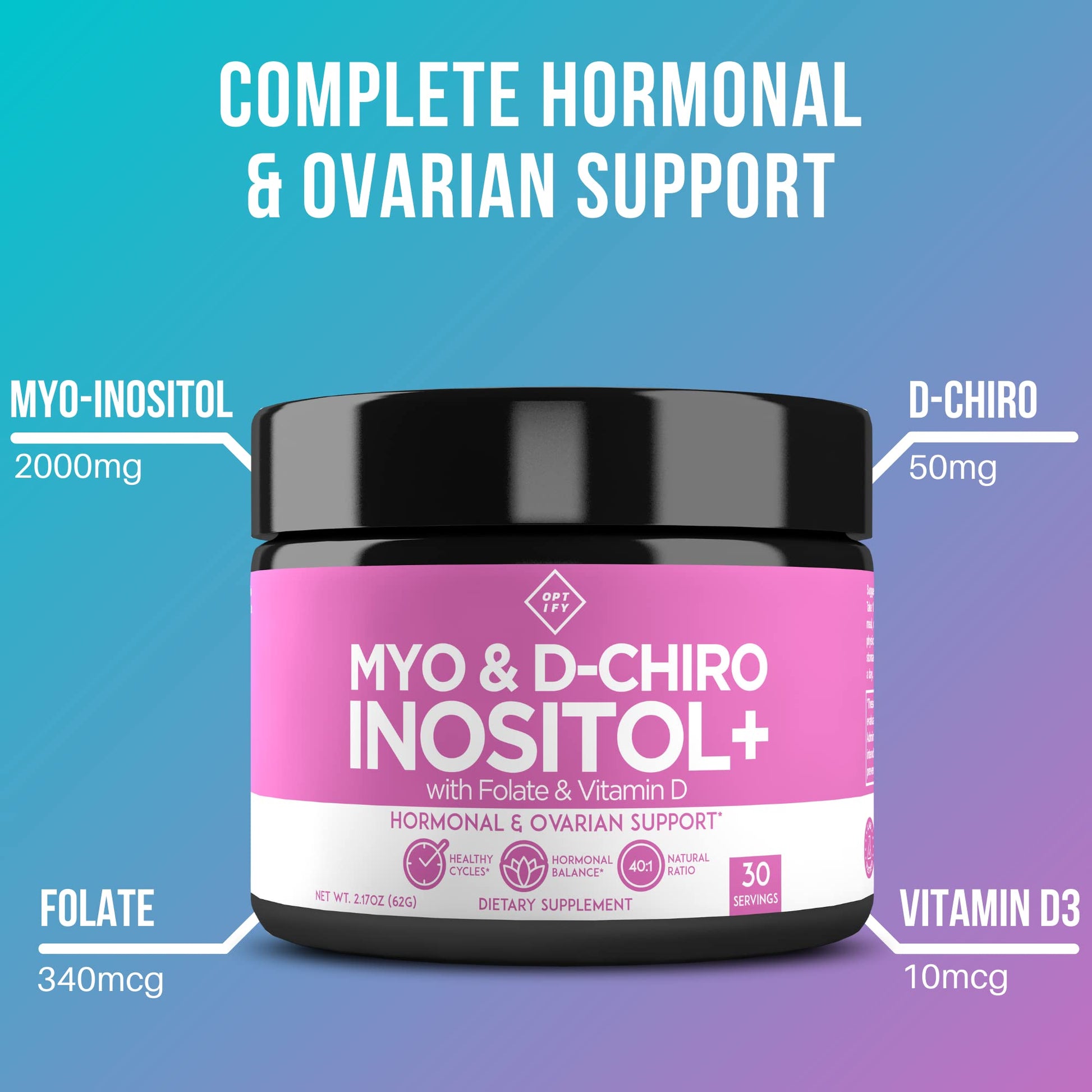 Premium Inositol Supplement - Myo-Inositol and D-Chiro Inositol Powder Plus Folate OptifyBuy Supplements Australia