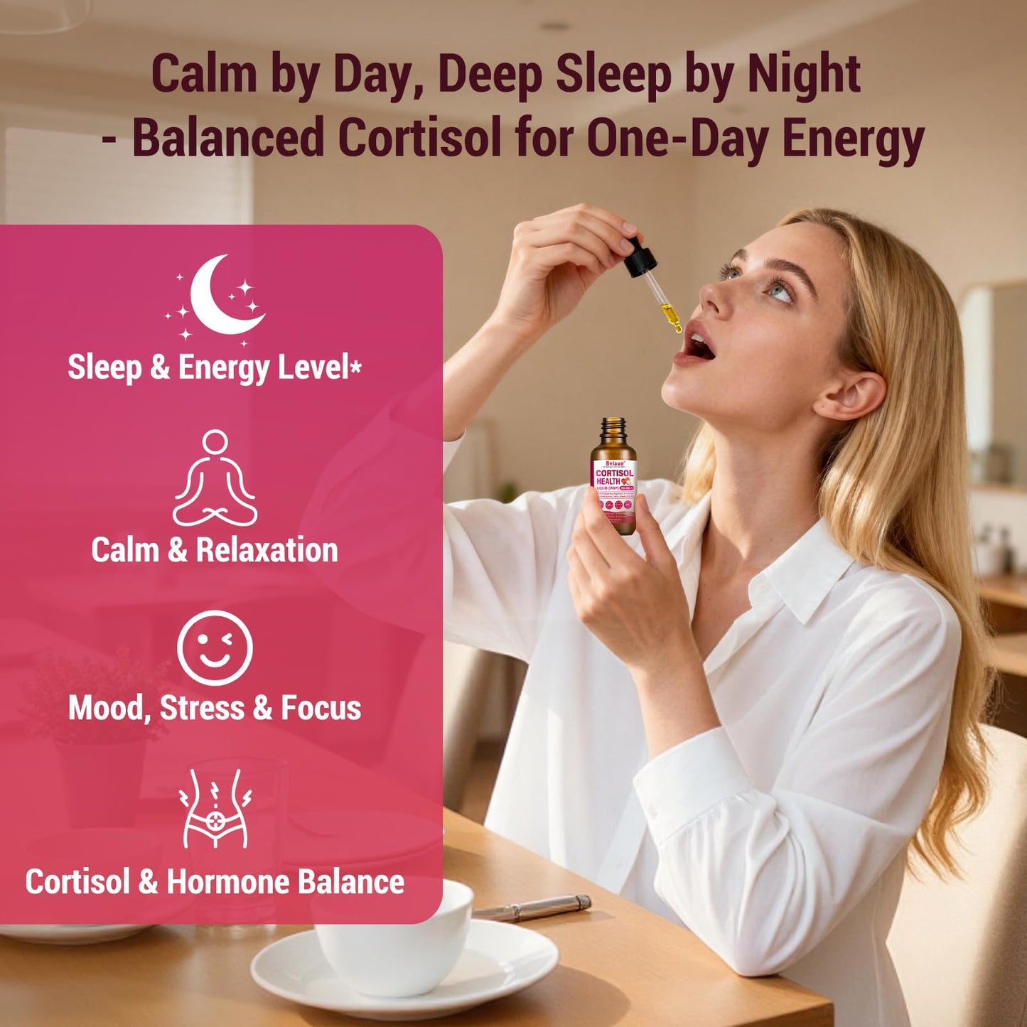 Bvlaue Cortisol Supplements Detox for Women - 20-in-1 Cortisol Reducer,Manager,Lower w/Ashwagandha,Magnesium,L-Theanine,Saffron,Rhodiola for Hormone Balance/Sleep/Stress Relief,Strawberry Flavor BvlaueBuy Supplements Australia