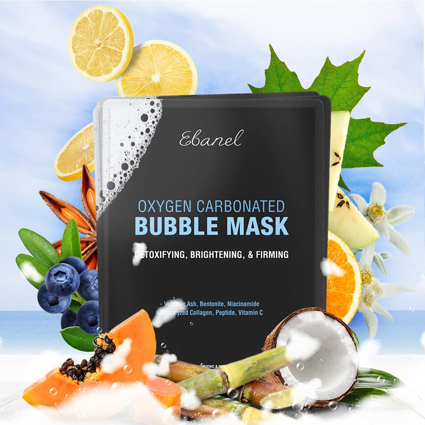Ebanel Bundle of 10 Pack Bubble Clay Masks, and 2.5% Retinol Moisturizer Ebanel buy supplements Au