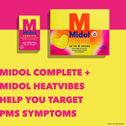 Midol Complete On The Go Caplets with Acetaminophen for Menstrual Symptom Relief, Period Cramp and Menstrual Pain Relief, 50 Count (25 Pouches of 2) MidolBuy Supplements Australia