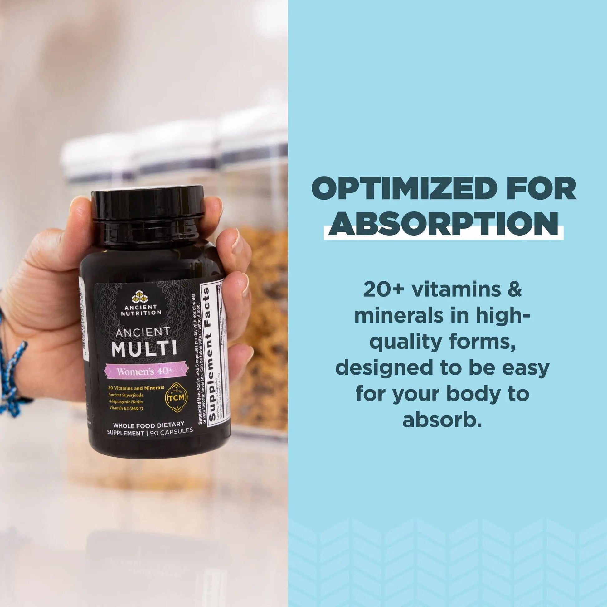 Ancient Nutrition Multivitamins for Men and Women, Age 40+ (90 Count) Ancient Nutrition