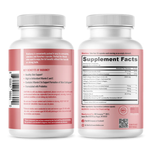 BB Company Radiancy | Vaginal Probiotics for Vaginal Dryness, pH Balance | Fights Itch, Odor | Anti-Aging | Hyaluronic Acid, Probiotics