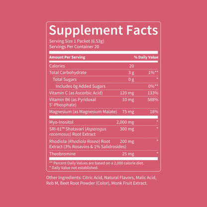 Nello Superbalance Hormonal Support Drink Mix, SRI-81 Shatavari, Myo-Inositol, Rhodiola Rosea, Vitamin C, Magnesium, Theobromine