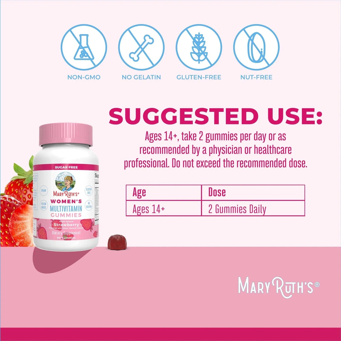 MaryRuth's Multivitamin Gummies for Women (Strawberry) & Liquid Nighttime Multimineral (Coconut, 32oz) | Clean Label Project Verified MARYRUTH'SBuy Supplements Australia