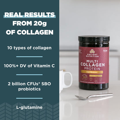 Ancient Nutrition Collagen Powder Protein, Multi Collagen Protein, Hydrolyzed Collagen Peptides Supports Skin and Nails, Joint Supplement (Gut Restore, 20 Servings) Ancient NutritionBuy Supplements Australia