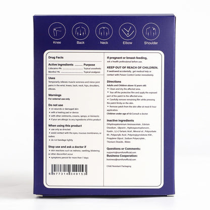 Sumifun Lidocaine Pain Relief Patches - Fast, Targeted Therapy Simple Backache, Soreness, Sprain, Joint Pain with Maximum Strength 4% Lidocaine and 1% Menthol (Large, Count, 31) NDC 83602-172-31 SumifunBuy Supplements Australia
