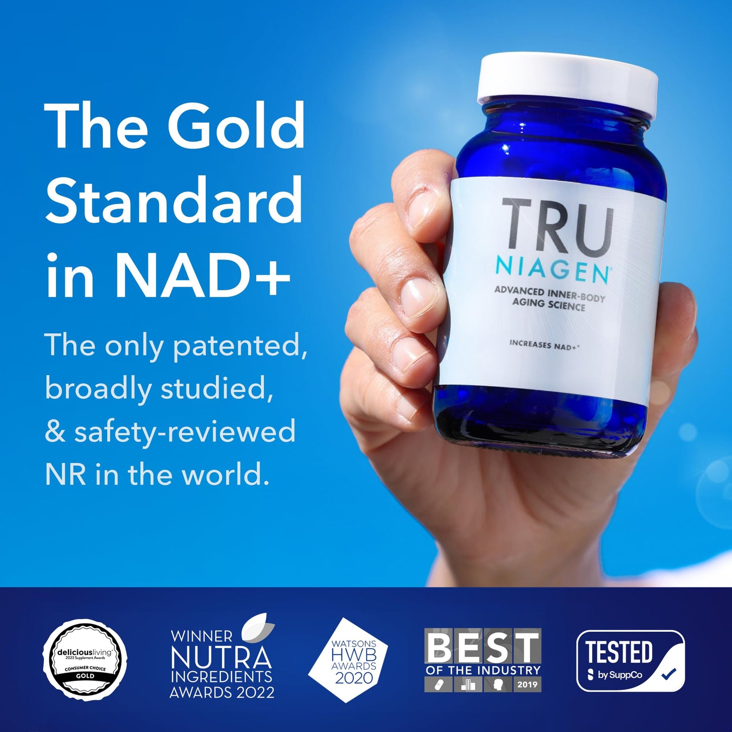 TRU NIAGEN Patented NAD Supplement for Brain Function, Anti Aging & Cell Regeneration, 300mg Niagen, 30 Servings | Supports Cellular Energy, Muscle
