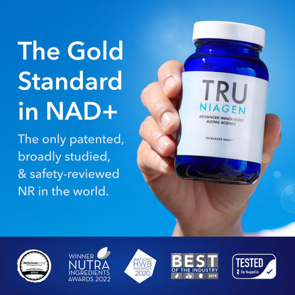 TRU NIAGEN Patented NAD Supplement for Brain Function, Anti Aging & Cell Regeneration, 300mg Niagen, 30 Servings | Supports Cellular Energy, Muscle