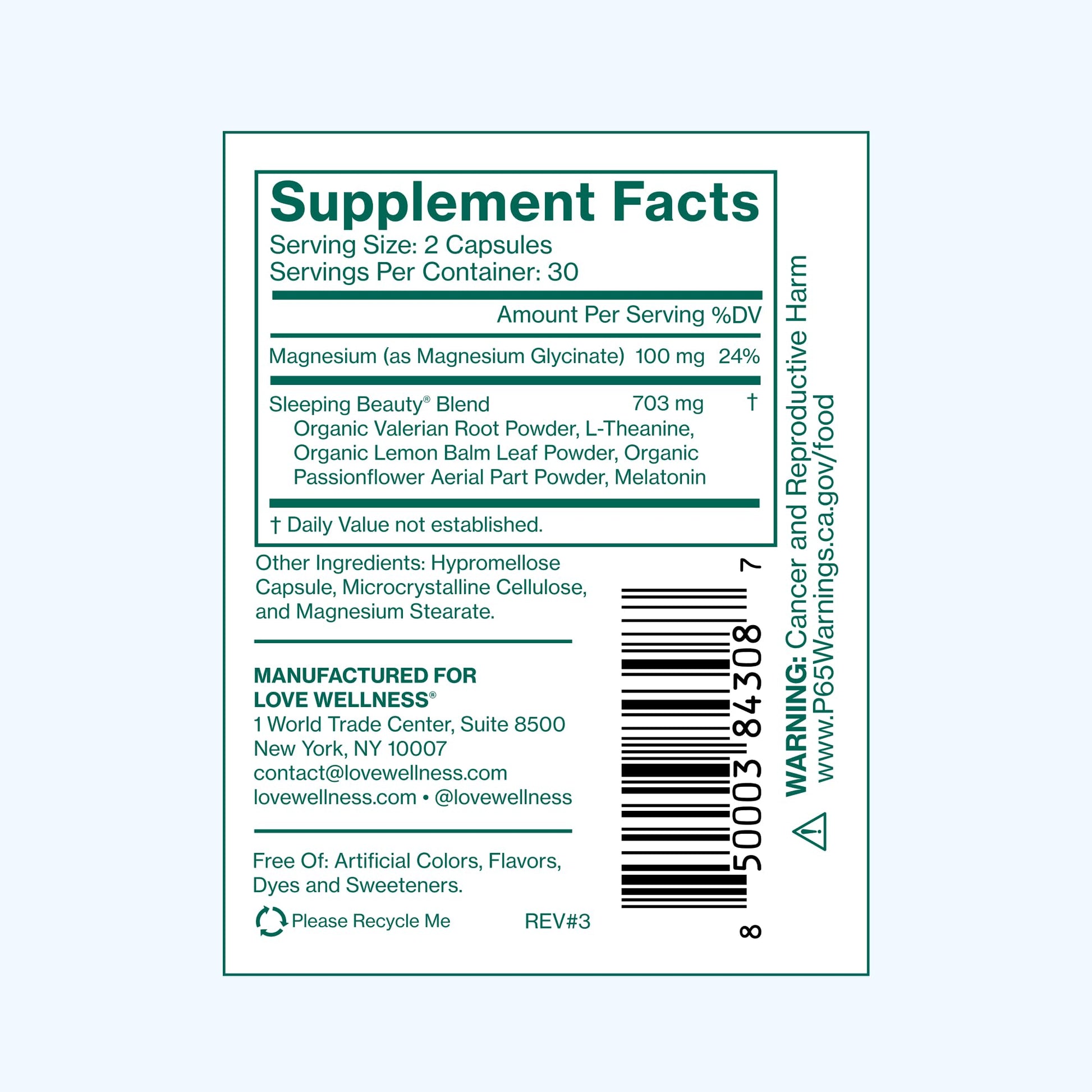 Love Wellness Sleeping Beauty | Sleep Support with Melatonin, Magnesium & L-Theanine | Promotes Restful Sleep, Relaxation & Calmness | Organic Valerian Root Powder & Lemon Balm | 60 Count Love WellnessBuy Supplements Australia