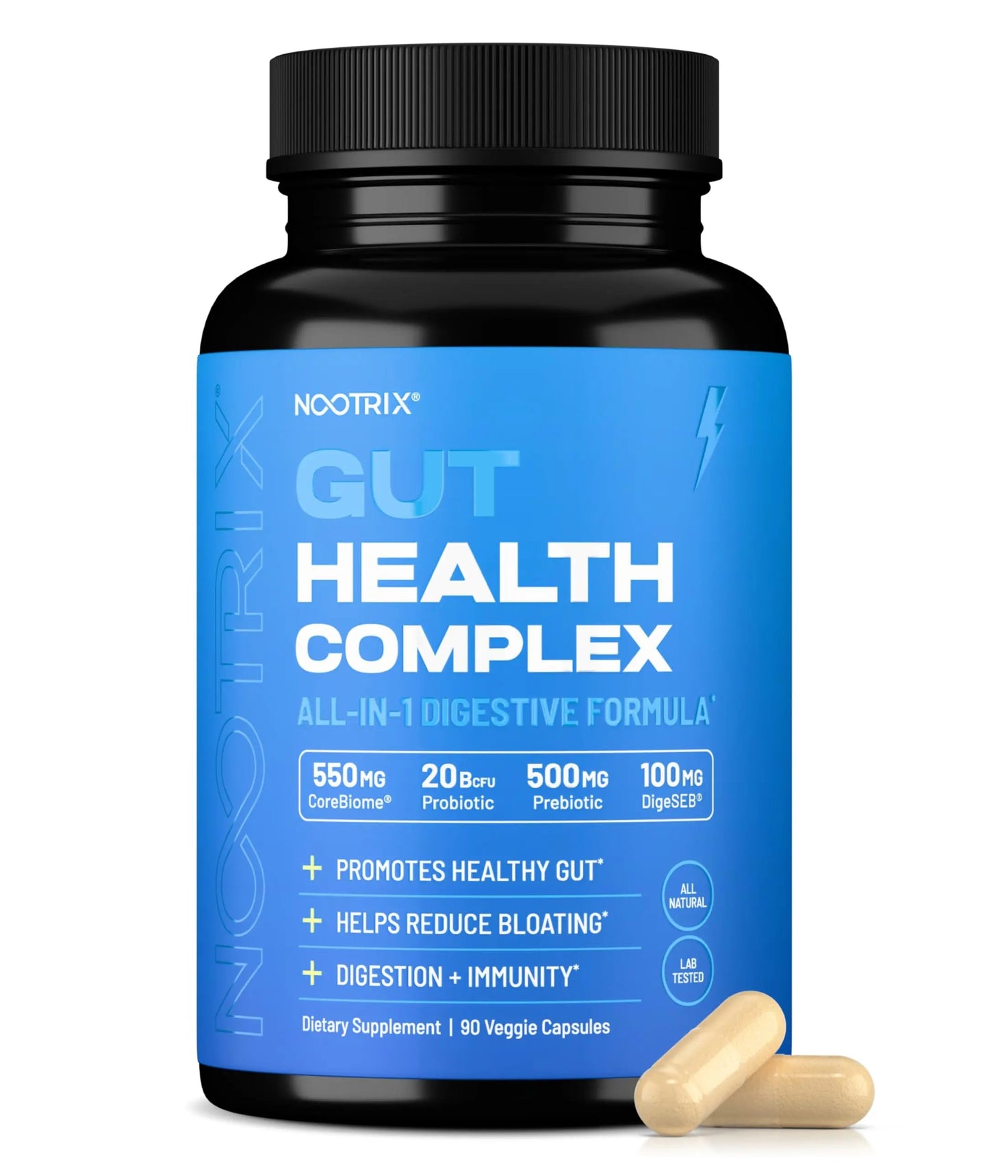 Nootrix Health Complex Supplement | Probiotics for Gut Health, Colon Cleanse & Bloating Relief | Promotes Healthy Digestion | Digestive Enzymes, Postbiotics & Prebiotics | 90 Capsules NootrixBuy Supplements Australia