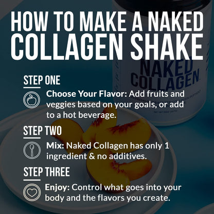 NAKED Collagen Peptides Protein Powder, 60 Servings, Pasture-Raised, Unflavored Grass-Fed Hydrolyzed Collagen Supplement, NSF Certified