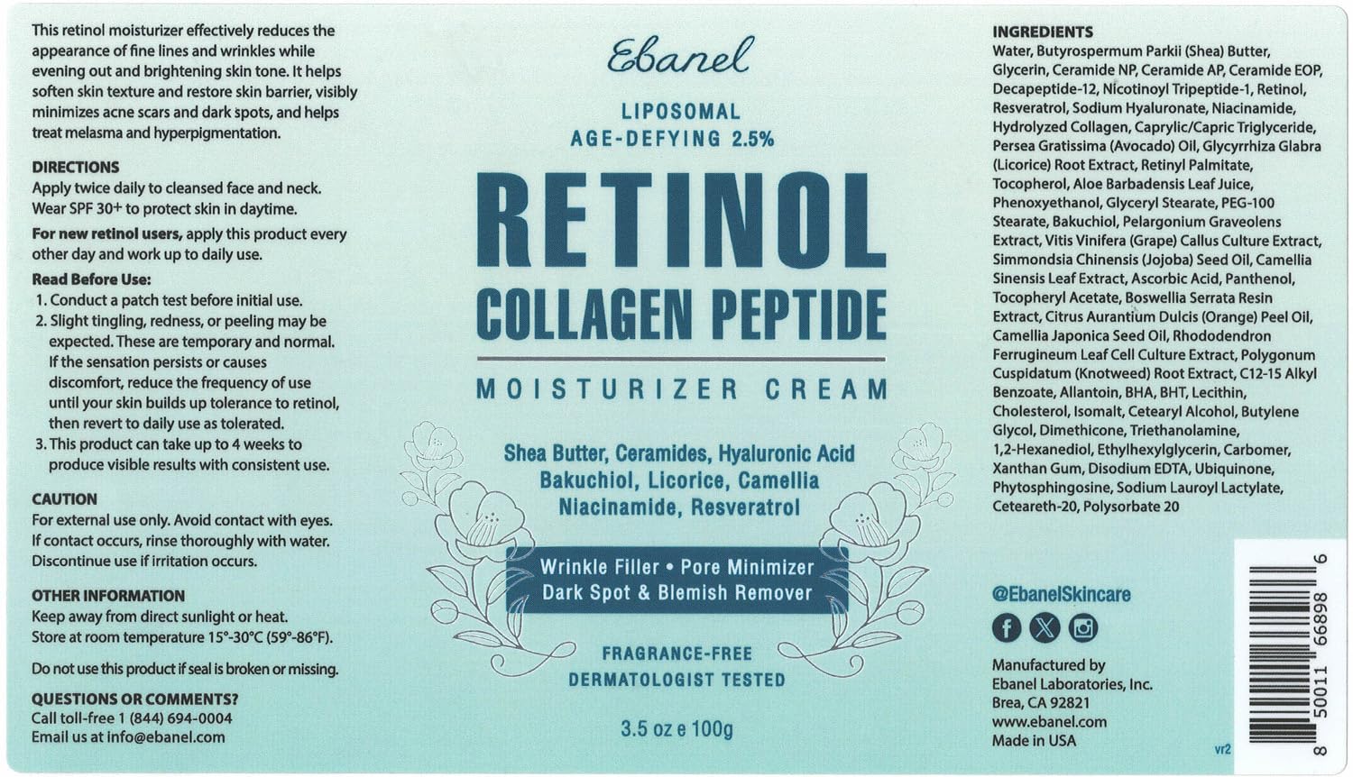Ebanel Bundle of 40% Urea Cream 4.6 Oz, and 2.5% Retinol Moisturizer Ebanel buy supplements Au