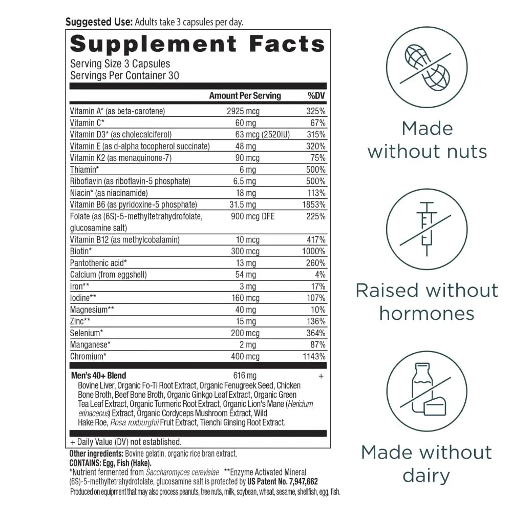 Ancient Nutrition, Multivitamin Mens 40 Plus 3 Day, 90 Count Ancient Nutrition