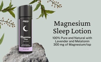 Elepure Pure Elements Magnesium Sleep Lotion with Lavender and Melatonin - Topical Application Night Cream- High Potency - Organic Materials - Large Size - Great Value - 8 fl. oz Elepure Pure ElementsBuy Supplements Australia