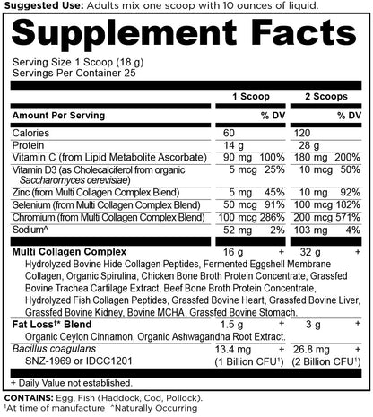 Ancient Nutrition Advanced Hydrolyzed Collagen Peptides Powder Protein Lean with Probiotics and Vitamin C, Cinnamon, for Women & Men, Supports Healthy