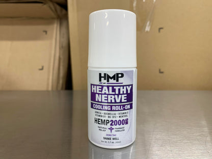 HMP Nerve Roll-On for Feet, Hands, Legs, Toes, Back 2000MG Hemp with Menthol & Arnica, Soothing Cooling Formula, Made in USA, 50ml (1 Pack) HMP BRANDSBuy Supplements Australia