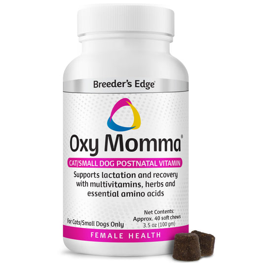 Breeder's Edge Oxy Momma Soft Chews, Postnatal Vitamin Supplement for Lactating Dogs and Cats, Supports Recovery, Hormones, and Next Pregnancy - for Small Dogs & Cats, 40ct Soft Chews Revival Animal HealthBuy Supplements Australia