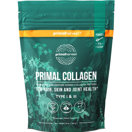 Primal Harvest Collagen Powder for Women or Men Primal Collagen Peptides Powder Type I & III, 10 Oz Collagen Protein Powder for Hair, Skin, Nails (Single, Original) Primal Harvest buy supplements Au
