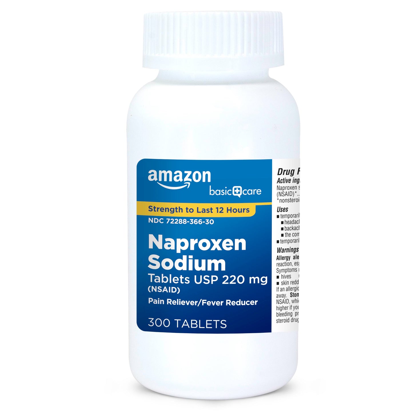 Amazon Basic Care Naproxen Sodium Tablets 220 mg, Pain Reliever/Fever Reducer (NSAID), 12-Hour Relief for Headache, Backache, Menstrual Pain, Muscle Aches, Arthritis, 300 Count Amazon Basic Care buy supplements Au