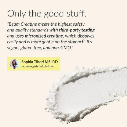 Beam Creatine Monohydrate Powder – 5g Micronized Creatine Monohydrate, Third Party Tested Creatine for Women & Men, Muscle Strength, Growth, Recovery & Cognitive Support, Unflavored, 30 Servings BeamBuy Supplements Australia