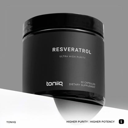 Toniiq Ultra High Purity Resveratrol Capsules - 98% Trans-Resveratrol - Highly Purified and Bioavailable - 60 Caps Reservatrol Supplement Toniiq buy supplements Au