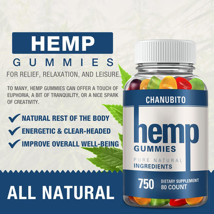 Hemp Gummies Organic High Potency Hemp Supplement - Pain, Sleep, Stress CHANUBITOBuy Supplements Australia