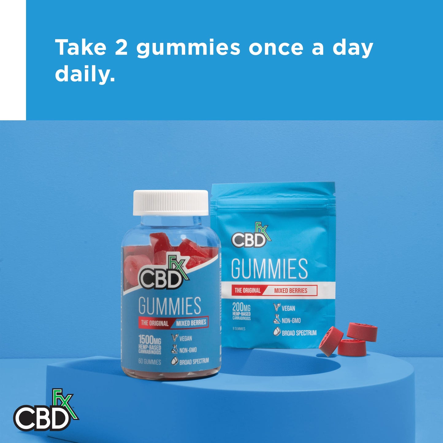 CBDfx 1500mg CBD High Strength Vegan Mixed Berry Gummies 25mg CBD per Gummy CBDFXBuy Supplements Australia