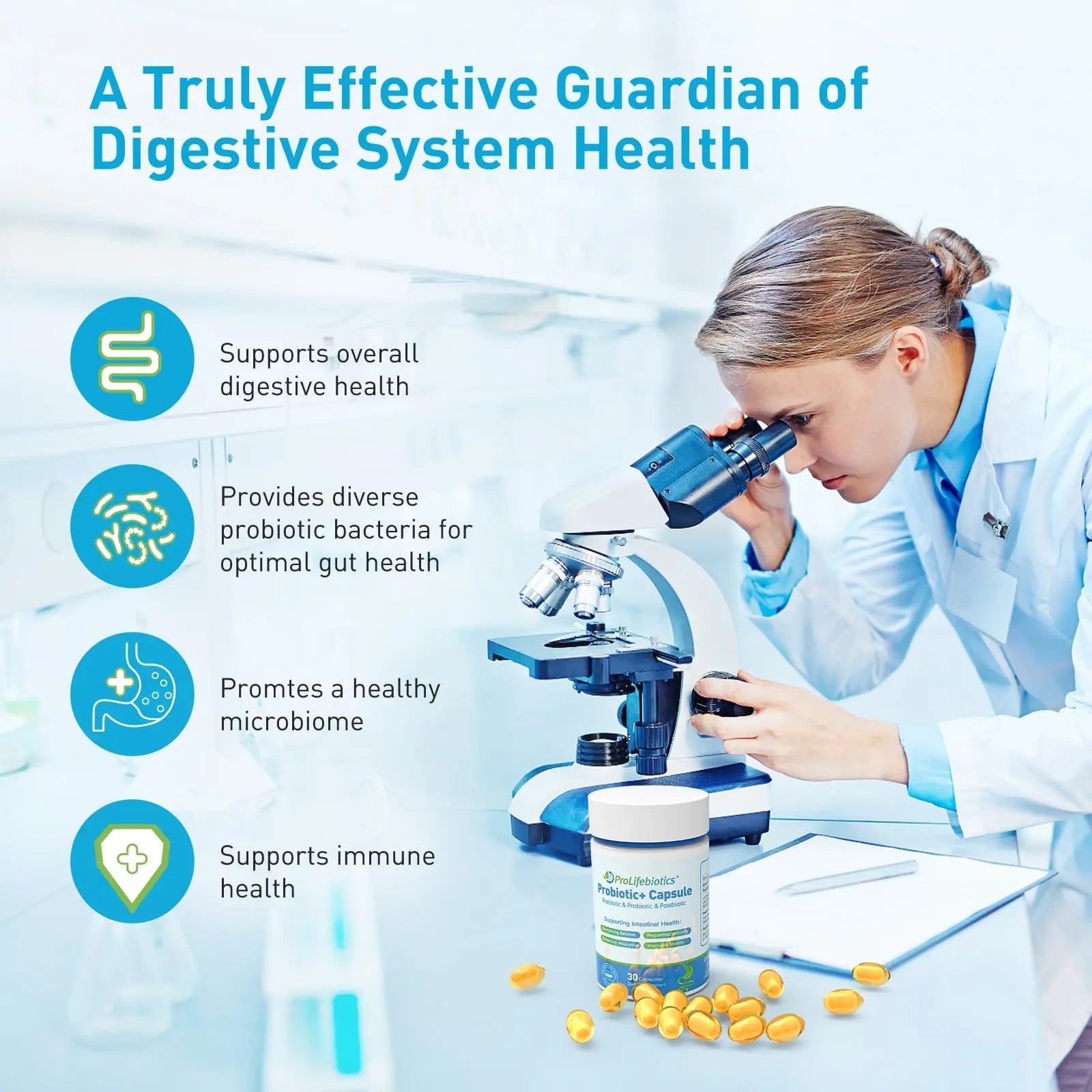 3-in-1 Probiotics for Gut and Digestive Health,Immune Support,Supplements Supporting Occasional Constipation,Diarrhea,Gas,Bloating,Delayed-Released Designed to Thrive, 30 Vegan Capsules PROLIFEBIOTICSBuy Supplements Australia