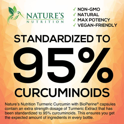 Turmeric Curcumin with BioPerine & Ginger 95% Standardized Curcuminoids